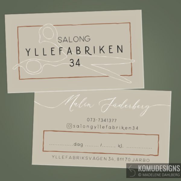 Salong Yllefabriken - Hairdresser business card / Frisör visitkort