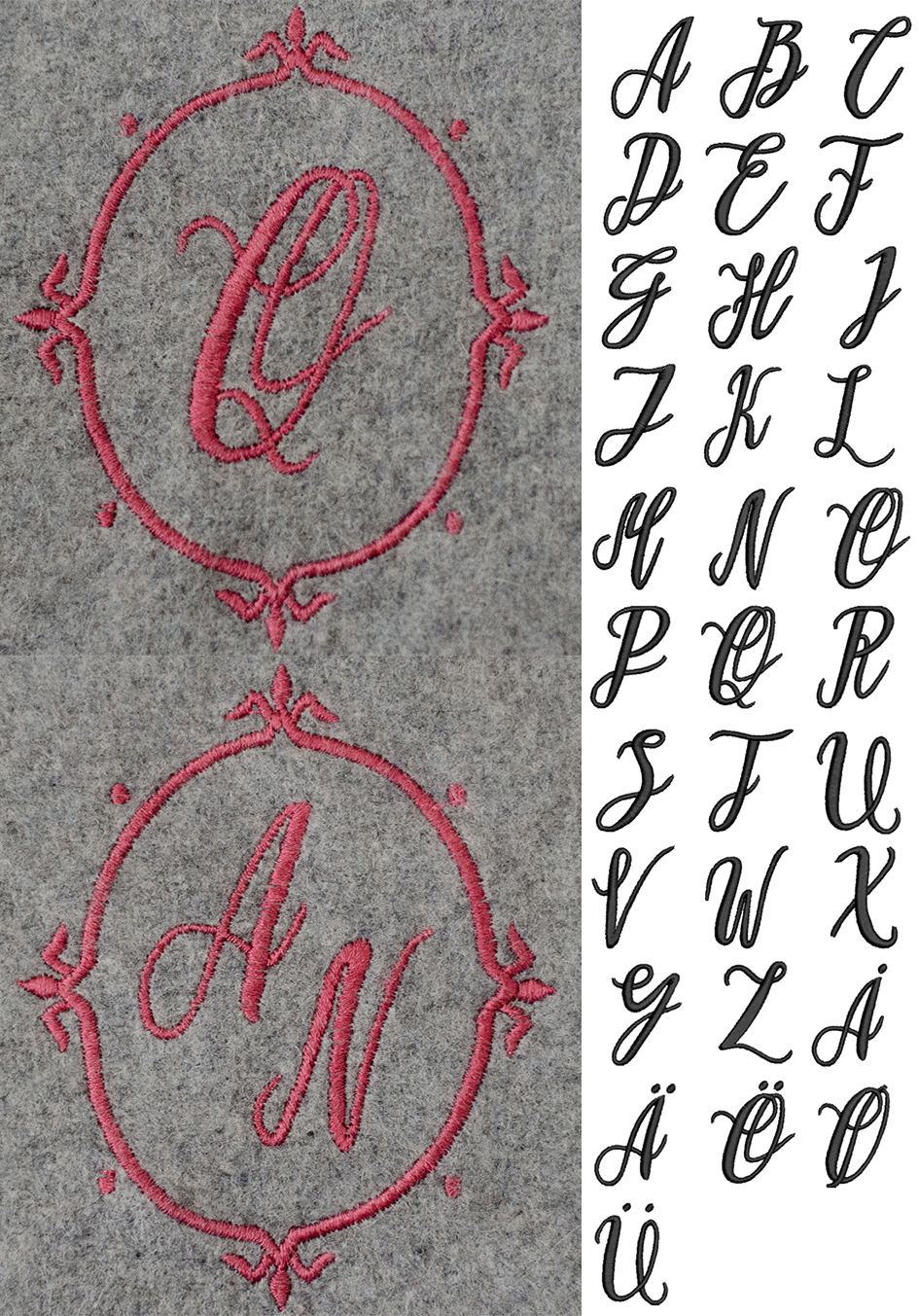 Monogram cursive / Monogram kursiv